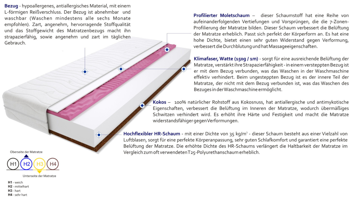 Matratzen Trento Molet Max 100x195 cm